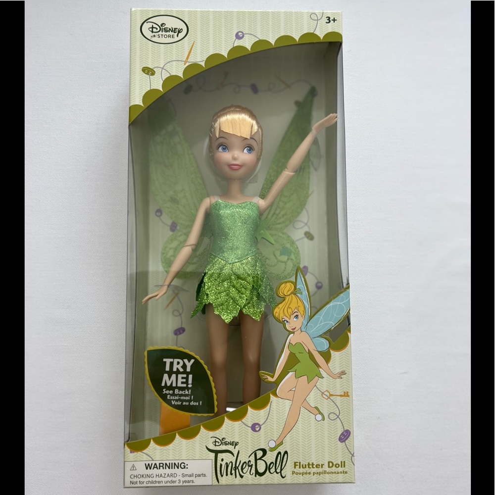 Disney Store Classic Doll Tinkerbell Disney Fairies Flutter APPR. 12" WINGS FLAP